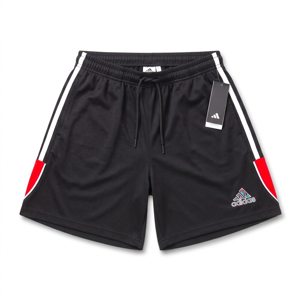 adidas Men's Black Red White Athletic Shorts NWT Size L 8" Inseam